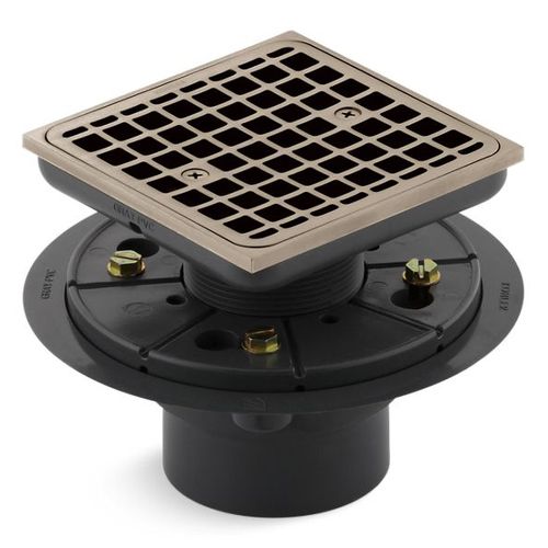 Main product image of Clearflo Square Design Tile-in Shower Drain (Vibrant Brushed Bronze), K-9136-BV