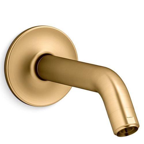 Main product image of Purist Shower Arm And Flange (Vibrant Brushed Moderne Brass), K-933-2MB