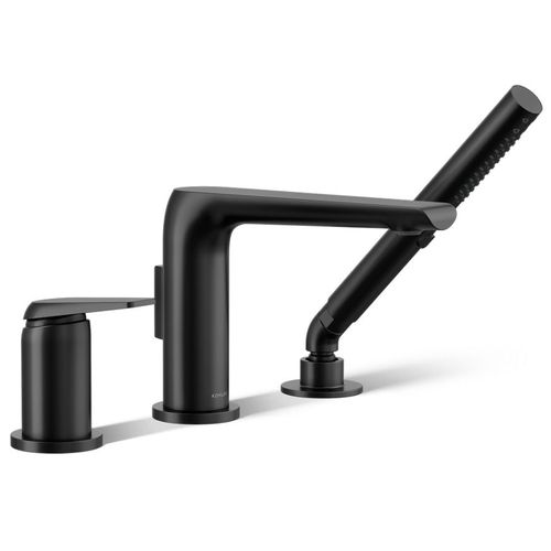 Main product image of Avid Deck Mounted Bath Faucet w/ Handshower (Matte Black), K-97360-4-BL