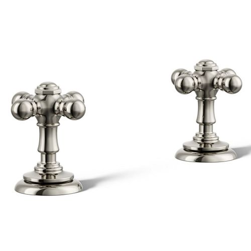 Main product image of Artifacts Cross Bathroom Sink Faucet Handles (Vibrant Polished Nickel)