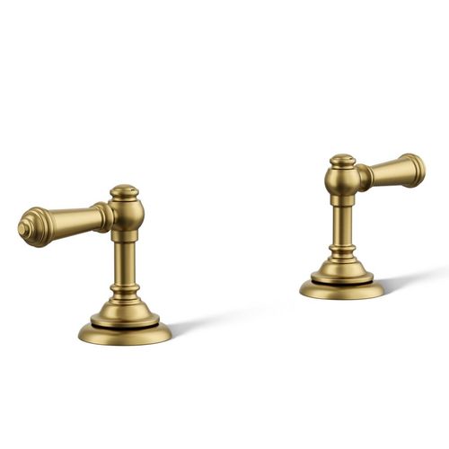 Main product image of Artifacts Lever Bathroom Sink Faucet Handles (Vibrant Brushed Moderne Brass)