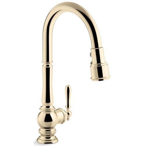 Main product image of Artifacts Pull-down Kitchen Faucet w/ 3-Function Sprayhead (Vibrant French Gold), K-99259-AF