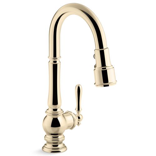 Main product image of Artifacts Pull-down Kitchen Faucet w/ 3-Function Sprayhead (Vibrant French Gold), K-99261-AF