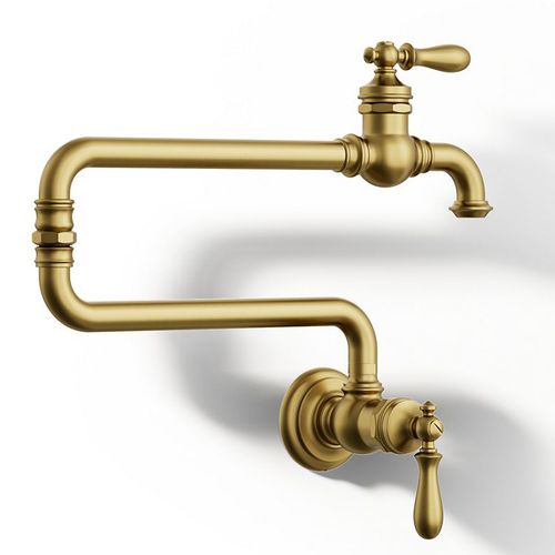 Main product image of Artifacts Wall Mount Pot Filler (Vibrant Brushed Moderne Brass), K-99270-2MB
