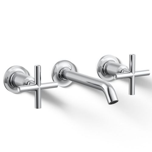 Main product image of Purist Wall Mount Bathroom Faucet w/ Cross Handles, 1.2 GPM (Polished Chrome), K-T14413-3-CP