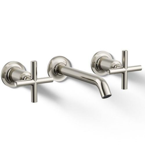 Main product image of Purist Wall Mount Bathroom Faucet w/ Cross Handles, 1.2 GPM (Vibrant Polished Nickel), K-T14413-3-SN