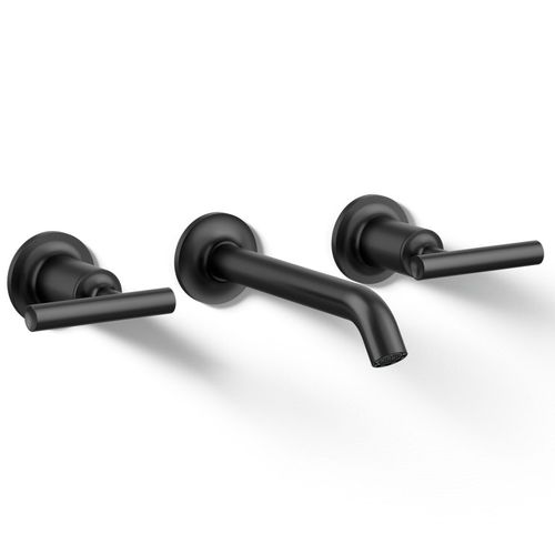 Main product image of Purist Wall Mount Bathroom Faucet w/ Lever Handles, 1.2 GPM (Matte Black), K-T14413-4-BL