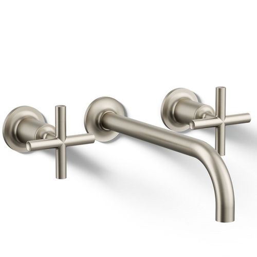 Main product image of Purist Wall Mount Bathroom Faucet w/ Cross Handles, 1.2 GPM (Vibrant Brushed Nickel), K-T14414-3-BN