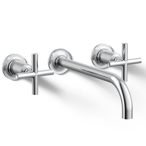Main product image of Purist Wall Mount Bathroom Faucet w/ Cross Handles, 1.2 GPM (Polished Chrome), K-T14414-3-CP