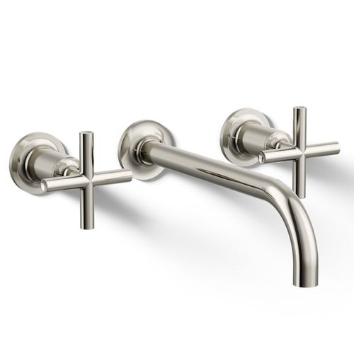 Main product image of Purist Wall Mount Bathroom Faucet w/ Cross Handles, 1.2 GPM (Vibrant Polished Nickel), K-T14414-3-SN