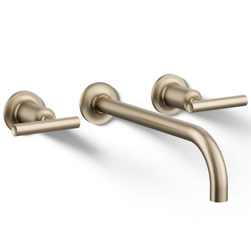 Main product image of Purist Wall Mount Bathroom Faucet w/ Lever Handles, 1.2 GPM (Vibrant Brushed Bronze), K-T14414-4-BV