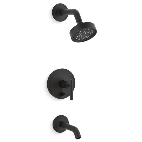 Main product image of Purist Rite-temp Bath And Shower Trim Kit w/ Push-button Diverter And Lever Handle, 2.5 GPM (Matte Black), K-T14420-4-BL