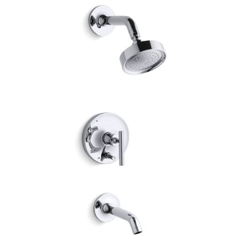 Main product image of Purist Rite-temp Bath And Shower Trim Kit w/ Push-button Diverter And Lever Handle, 2.5 GPM (Polished Chrome), K-T14420-4-CP
