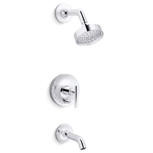 Main product image of Purist Rite-temp Bath And Shower Trim Kit w/ Push-button Diverter And Lever Handle, 1.75 GPM (Polished Chrome), K-T14420-4G-CP