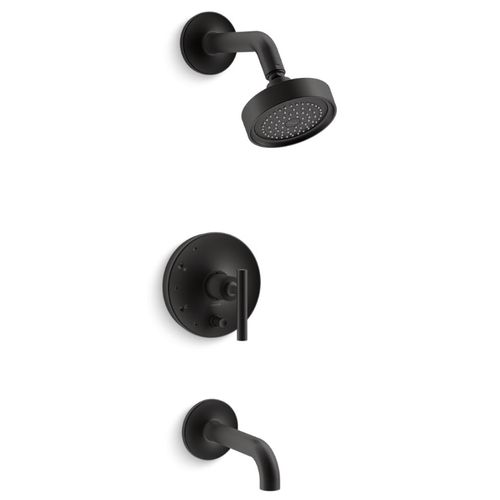 Main product image of Purist Rite-temp Bath And Shower Trim Kit w/ Push-button Diverter And Lever Handle, 2.5 GPM (Matte Black), K-T14421-4-BL