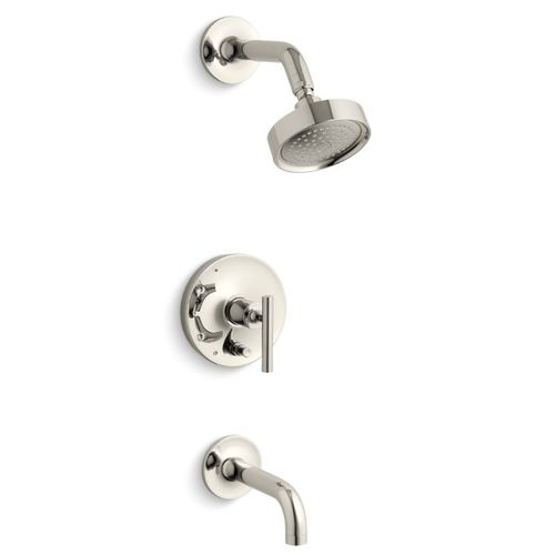 Main product image of Purist Rite-temp Bath And Shower Trim Kit w/ Push-button Diverter And Lever Handle, 2.5 GPM (Vibrant Polished Nickel), K-T14421-4-SN