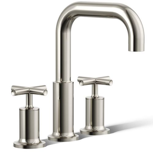 Main product image of Purist Deck Mounted Bath Faucet Trim w/ Cross Handles (Vibrant Polished Nickel), K-T14428-3-SN