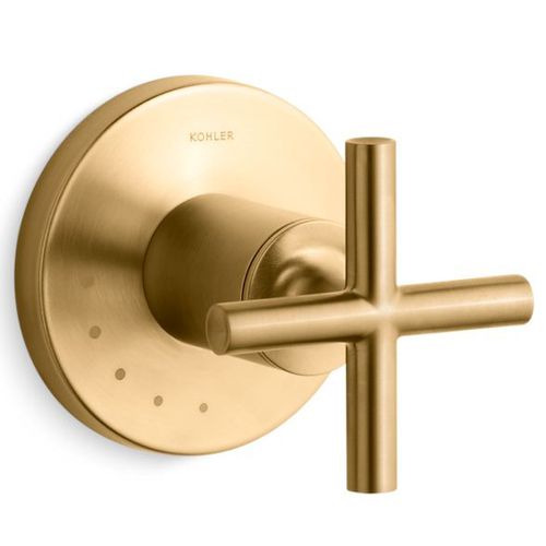 Main product image of Purist Mastershower Volume Control Valve Trim w/ Cross Handle (Vibrant Brushed Moderne Brass), K-T14490-3-2MB