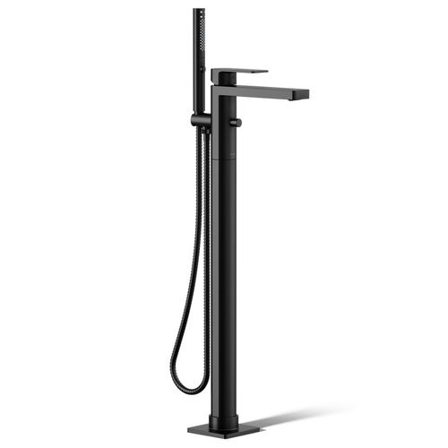 Main product image of Parallel Floor Mount Bath Filler Trim w/ Handshower (Matte Black), K-T23492-4-BL