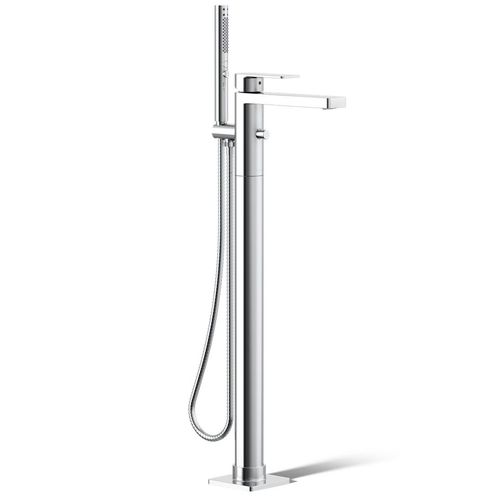 Main product image of Parallel Floor Mount Bath Filler Trim w/ Handshower (Polished Chrome)