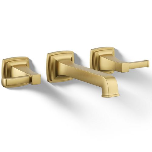 Main product image of Riff Wall Mount Bathroom Faucet, 1.2 GPM (Vibrant Brushed Moderne Brass), K-T26432-4-2MB