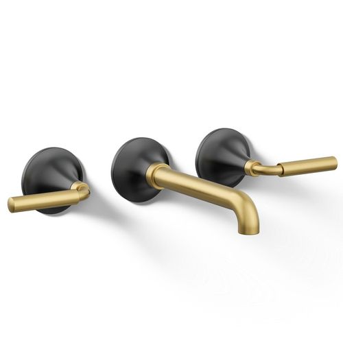 Main product image of Tone Wall Mount Bathroom Faucet, 1.2 GPM (Matte Black w/ Brushed Moderne Brass), K-T26439-4-BMB