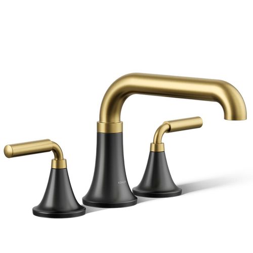 Main product image of Tone Deck Mounted Bath Faucet Trim (Matte Black w/ Brushed Moderne Brass)