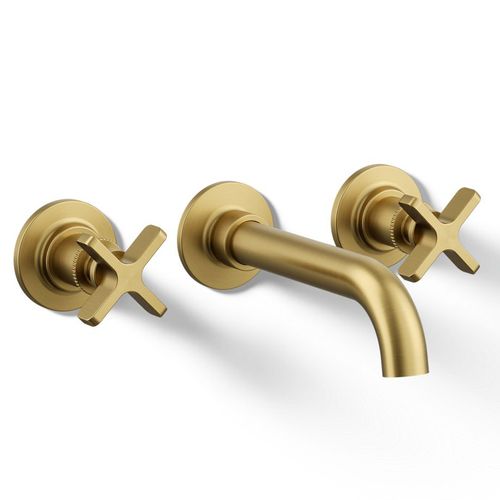 Main product image of Castia Wall Mount Bathroom Faucet, 1.2 GPM (Vibrant Brushed Moderne Brass), K-T35909-3-2MB