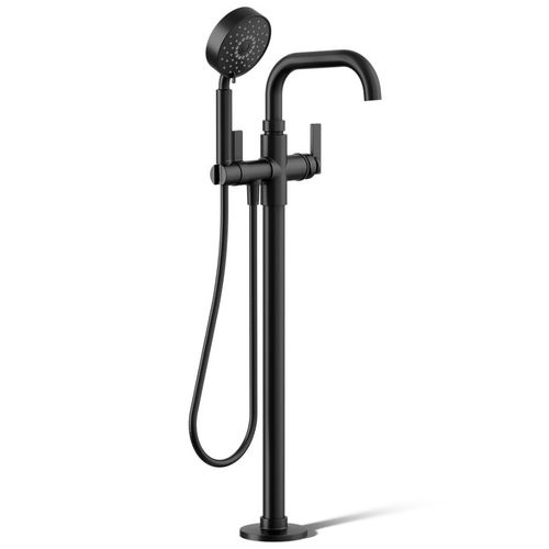 Main product image of Castia Floor Mount Bath Filler Trim w/ Handshower (Matte Black)