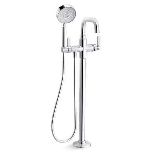 Main product image of Castia Floor Mount Bath Filler Trim w/ Handshower (Polished Chrome)