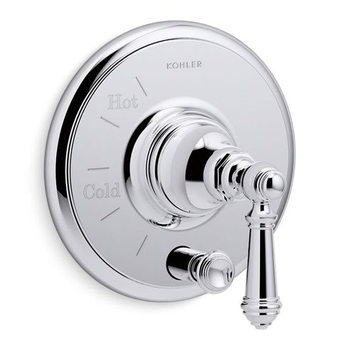 Main product image of Artifacts Rite-temp Valve Trim w/ Push-button Diverter And Lever Handle (Polished Chrome)