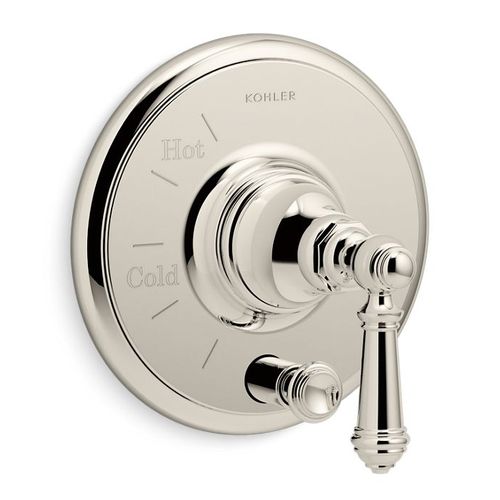 Main product image of Artifacts Rite-temp Valve Trim w/ Push-button Diverter And Lever Handle (Vibrant Polished Nickel), K-T72768-4-SN