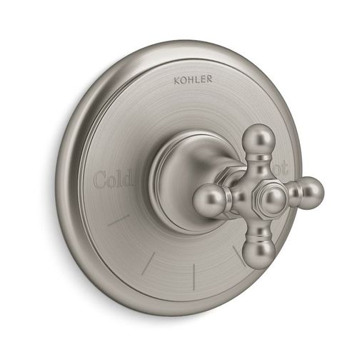 Main product image of Artifacts Mastershower Temperature Control Valve Trim w/ Cross Handle (Vibrant Brushed Nickel)