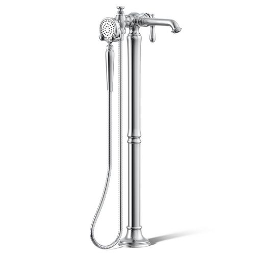 Main product image of Artifacts Floor Mount Bath Filler Trim w/ Handshower (Polished Chrome)