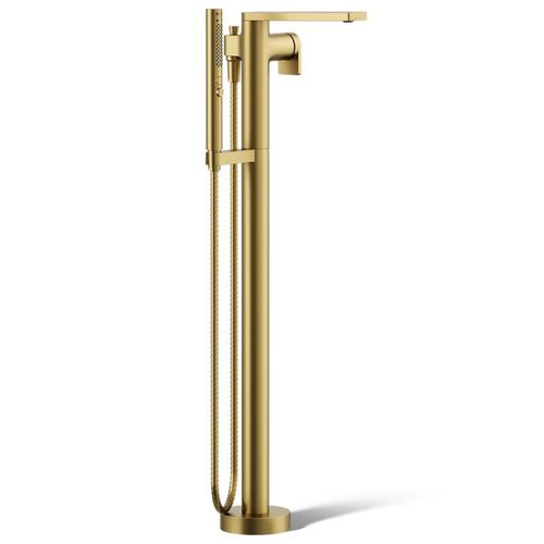 Main product image of Composed Floor Mount Bath Filler Trim w/ Handshower (Vibrant Brushed Moderne Brass)