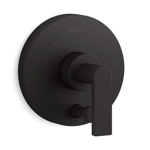 Main product image of Composed Rite-temp Valve Trim w/ Push-button Diverter And Lever Handle (Matte Black)