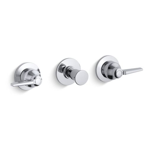 Main product image of Triton Wall Mount Valve Trim w/ Push Button Diverter And Lever Handles, Requires Valve (Polished Chrome)