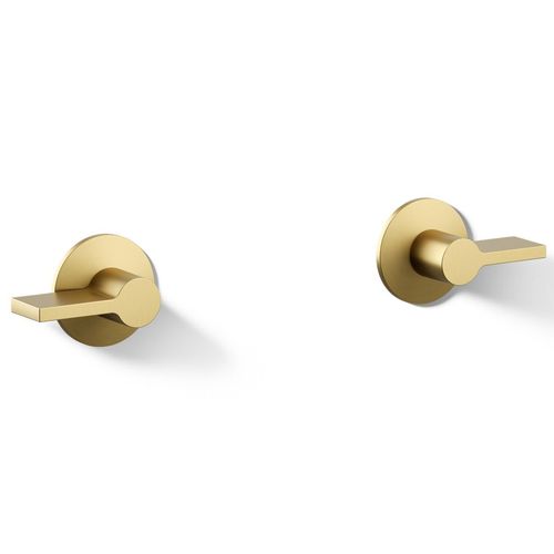Main product image of Wall Mount Bathroom Sink Faucet Lever Handle Trim (Vibrant Brushed Moderne Brass)