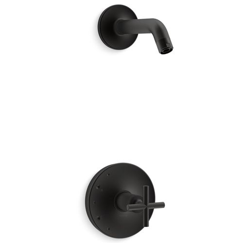 Main product image of Purist Rite-temp Shower Trim Kit w/ Cross Handle, w/ out Showerhead (Matte Black)