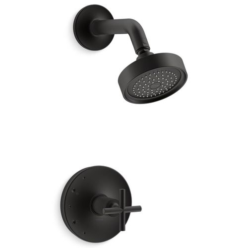 Main product image of Purist Rite-temp Shower Trim Kit w/ Cross Handle, 2.5 GPM (Matte Black)