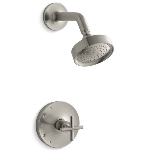Main product image of Purist Rite-temp Shower Trim Kit w/ Cross Handle, 2.5 GPM (Vibrant Brushed Nickel)
