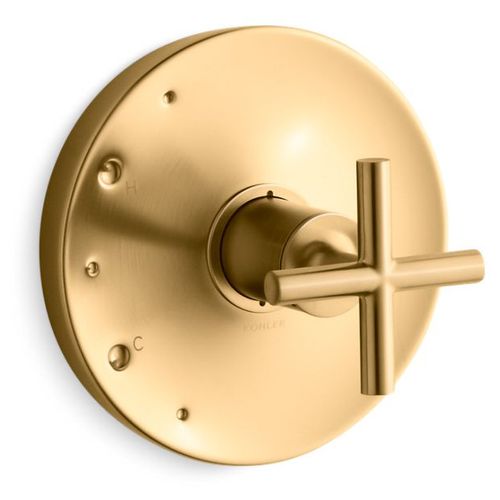 Main product image of Purist Rite-temp Valve Trim w/ Cross Handle (Vibrant Brushed Moderne Brass)