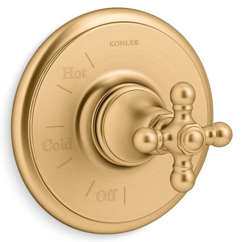 Main product image of Artifacts Rite-temp Valve Trim w/ Cross Handle (Vibrant Brushed Moderne Brass)