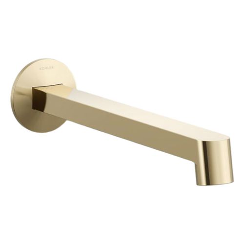 Main product image of Wall-Mount Bathroom Faucet Spout w/ Row Design, 1.2 Gpm (Vibrant French Gold), K-T23889-AF
