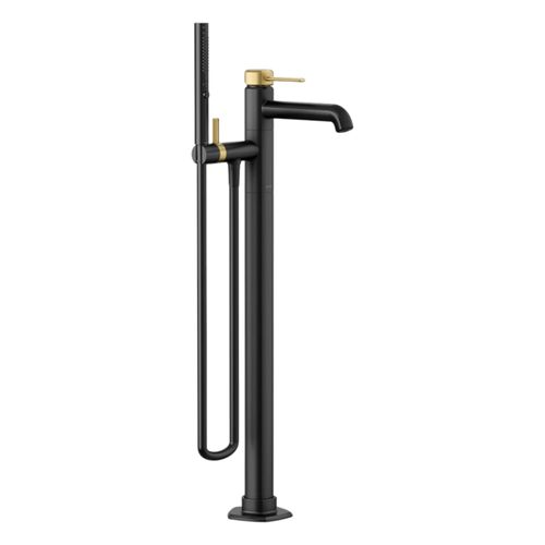 Main product image of Occasion Floor-Mount Bath Filler Trim w/ Handshower (Matte Black w/ Brushed Moderne Brass), K-T27025-4-BMB