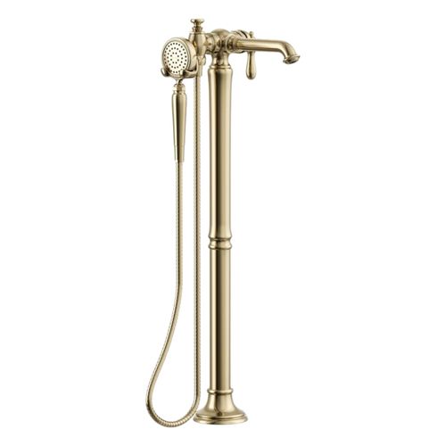 Main product image of Artifacts Floor-Mount Bath Filler Trim w/ Handshower (Vibrant French Gold), K-T72790-9M-AF