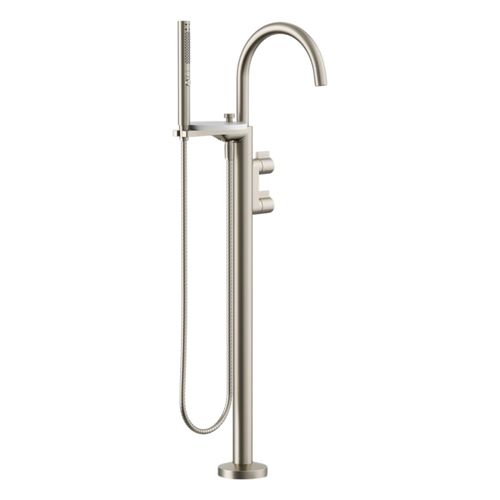 Main product image of Components Floor-Mount Bath Filler Trim w/ Lever Handles And Handshower (Vibrant Brushed Nickel), K-T77984-4-BN