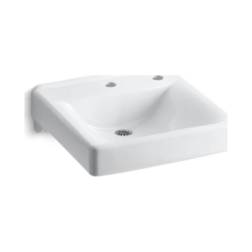 Main product image of 20" X 18" Wall-Mount/Concealed Arm Carrier Bathroom Sink w/ Single Faucet Hole And Right-Hand Soap Dispenser Hole (White), K-2084-NR-0