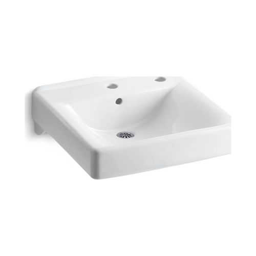 Main product image of 20" X 18" Wall-Mount/Concealed Arm Carrier Bathroom Sink Right-Hand Soap Dispenser Hole (White), K-2084-R-0