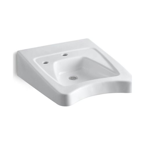 Main product image of 20" X 27" Wall-Mount/Concealed Arm Carrier Wheelchair Bathroom Sink w/ Single Faucet Hole And Left-Hand Soap Dispenser Hole (White), K-12638-L-0